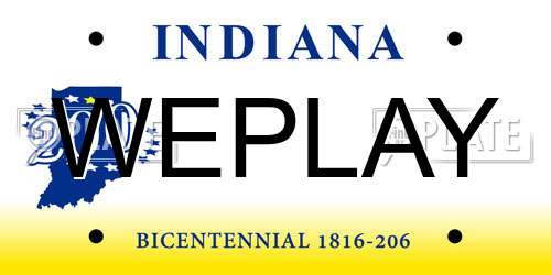 WEPLAY Indiana License Plate