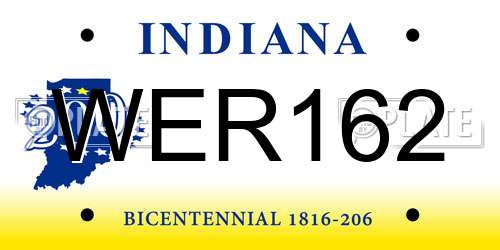 WER162 Indiana License Plate
