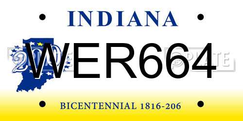 WER664 Indiana License Plate