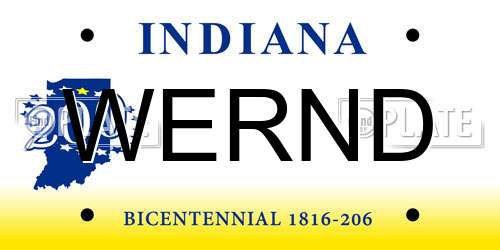 WERND Indiana License Plate