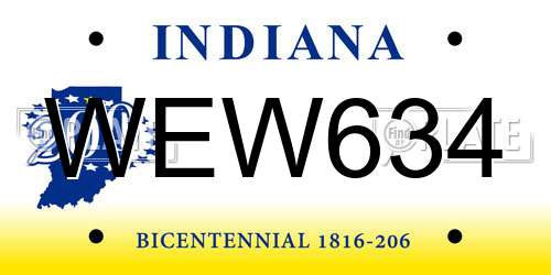 WEW634 Indiana License Plate
