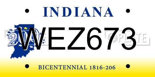 WEZ673 Indiana License Plate
