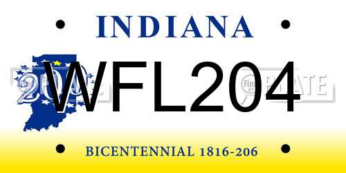 WFL204 Indiana License Plate