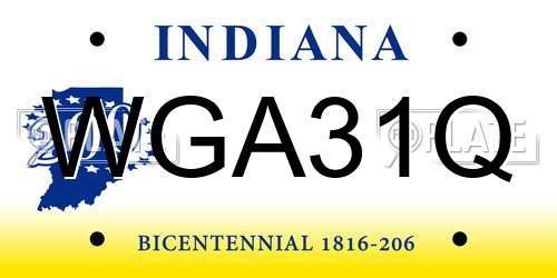 WGA31Q Indiana License Plate