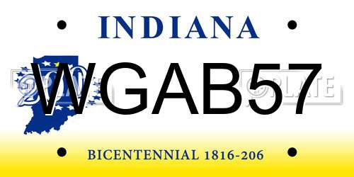 WGAB57 Indiana License Plate