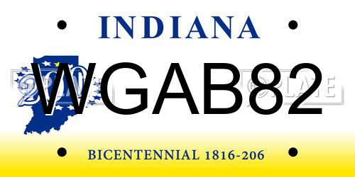 WGAB82 Indiana License Plate