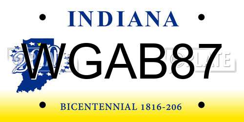 WGAB87 Indiana License Plate