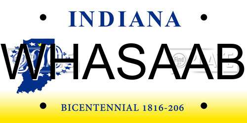 WHASAAB Indiana License Plate