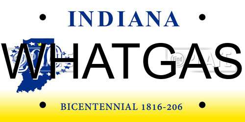 WHATGAS Indiana License Plate