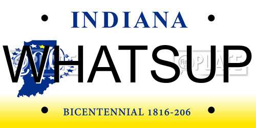 WHATSUP Indiana License Plate