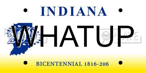 WHATUP Indiana License Plate