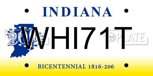 WHI71T Indiana License Plate