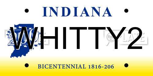 WHITTY2 Indiana License Plate