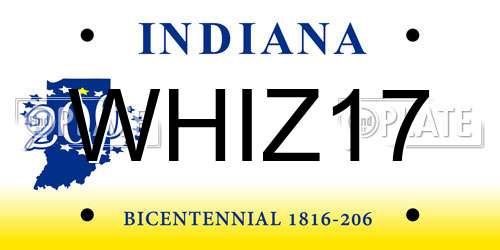 WHIZ17 Indiana License Plate