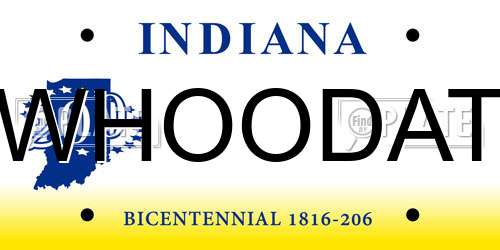 WHOODAT Indiana License Plate