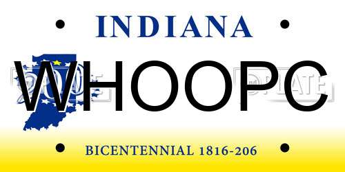 WHOOPC Indiana License Plate