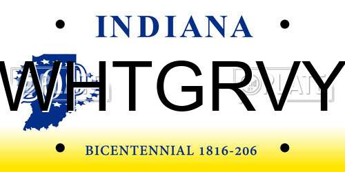 WHTGRVY Indiana License Plate
