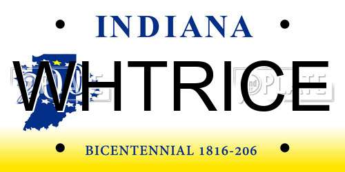 WHTRICE Indiana License Plate