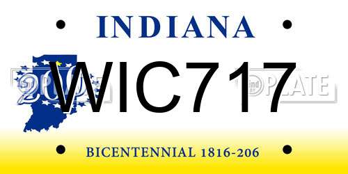 WIC717 Indiana License Plate