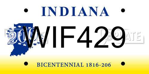 WIF429 Indiana License Plate