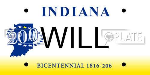 WILL Indiana License Plate