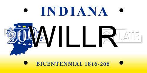 WILLR Indiana License Plate