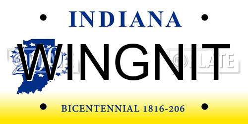 WINGNIT Indiana License Plate