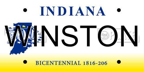 WINSTON Indiana License Plate