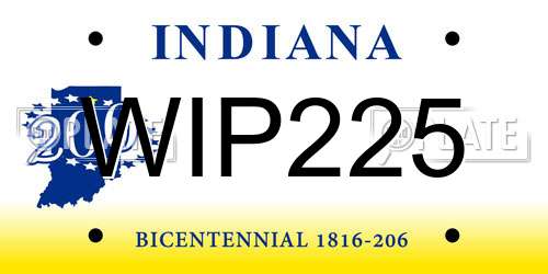 WIP225 Indiana License Plate