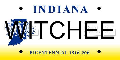 WITCHEE Indiana License Plate