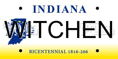 WITCHEN Indiana License Plate