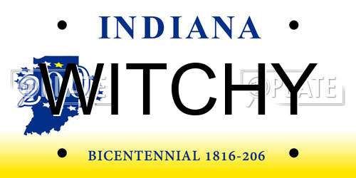 WITCHY Indiana License Plate