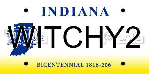 WITCHY2 Indiana License Plate
