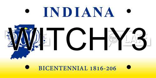 WITCHY3 Indiana License Plate