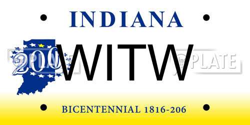 WITW Indiana License Plate