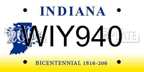 WIY940 Indiana License Plate