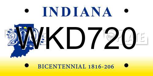 WKD720 Indiana License Plate