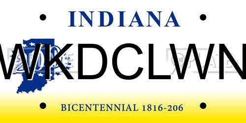 WKDCLWN Indiana License Plate
