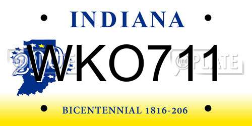 WKO711 Indiana License Plate