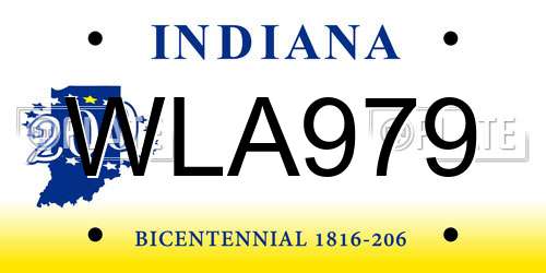 WLA979 Indiana License Plate