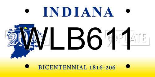 WLB611 Indiana License Plate