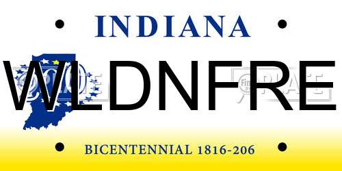 WLDNFRE Indiana License Plate