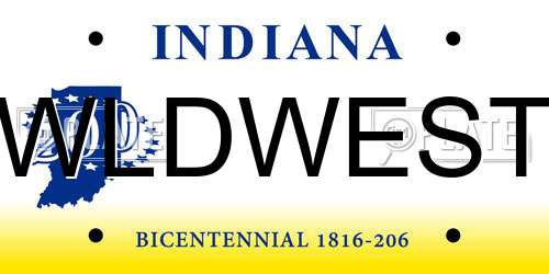 WLDWEST Indiana License Plate