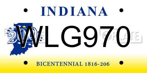 WLG970 Indiana License Plate