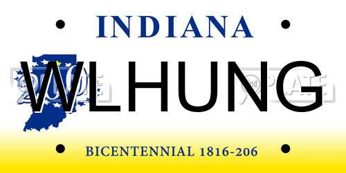 WLHUNG Indiana License Plate