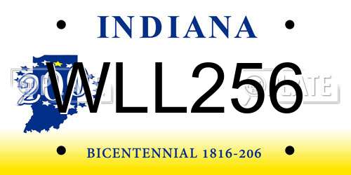 WLL256 Indiana License Plate