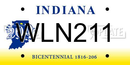 WLN211 Indiana License Plate