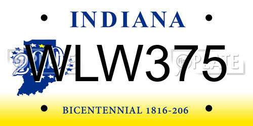 WLW375 Indiana License Plate