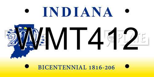 WMT412 Indiana License Plate