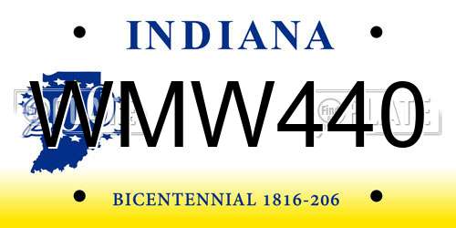 WMW440 Indiana License Plate